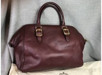 Incredible New $795 RALPH LAUREN / POLO Handbag - Oxblood Leather - Large Size With Dust Bag - HIGH QUALITY !