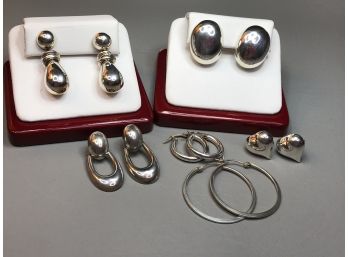 Beautiful Lot Of Six Pairs All Brand New Sterling Silver Earrings From Macys Retail Price - $22.95 - $29.95