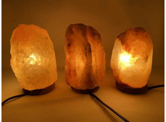 Trio Of Pink Himalayan Salt Lamps
