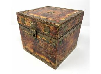 Small Storage Box With Metal Accents
