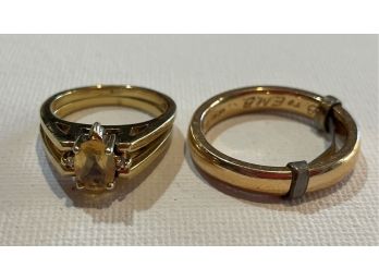 TWO PATENTED GOLD FILLED RINGS