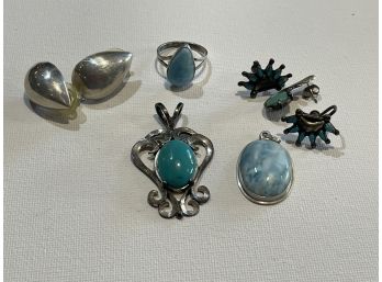 STERLING SILVER AND TURQUOISE JEWELRY