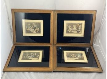 4 T. ROWLANDSON VICTORIAN PRINTS IN MATCHING FRAMES
