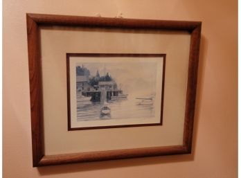 Lobsterman's Cove Print.  Framed And Matted.      (Loc. For Pickup Staff Upstairs Bathroom)
