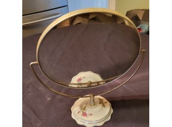 Vintage Bathroom Mirror.  Porcelain Base