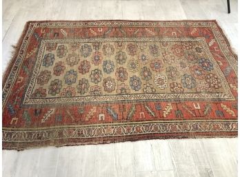 Antique Caucasian Shirvan Wool Flat Weave Carpet - 45'W X 68'L