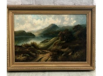 Antique Henry Cooper (British 1859-1934) Landscape - Signed Oil On Canvas -  37' X 27'