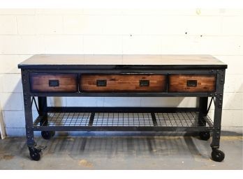 Industrial Wooden Workbench