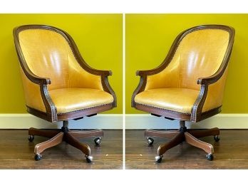 A Pair Of Leather Executive Chairs By Leathercraft (1 Of 3)