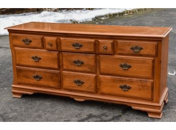 Heywood-Wakefield Publick House Collection Solid Maple Wood Nine Drawer Dresser With Mirror