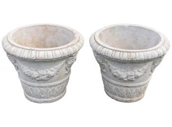 Set Of Two Cast Stone Planters
