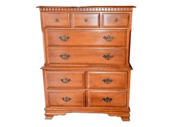 Heywood-Wakefield Publick House Collection Solid Maple Wood Chest On Chest