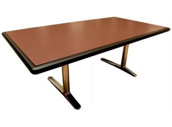 Platner Collection Executive Leather And Ebonized Oak Desk By Warren Platner For KNOLL International