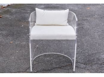 CB2 Antonio Acrylic Chair With Pillow