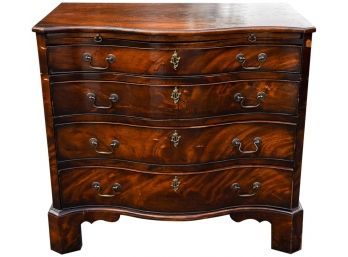 Antique English Flame Mahogany Chest Of Drawers (RETAIL $8,000)