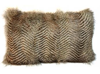 Safari Design Genuine Fur Throw Pillow
