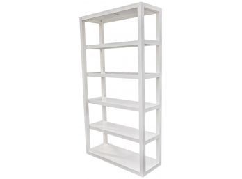 West Elm White Lacquer Parsons Tower
