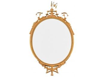 Adam Oval Beveled Wall Mirror With Antique Gold Finish
