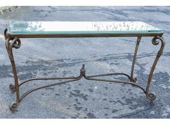 Metal Console Table With Glass Top