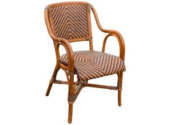 French Style Ratan And Bamboo Arm Chair