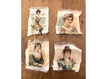 FOUR Antique Tobacco Silks, VARIOUS WOMEN