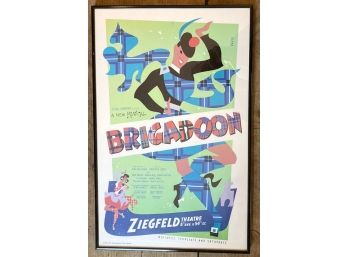 Framed Broadway Lobby Card For 'BRIGADOON'