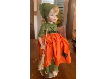 Vintage 12' Girl Doll  With Broom Doll