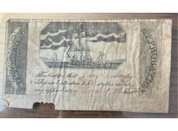 1800's REWARD OF MERIT With Sailing Ship