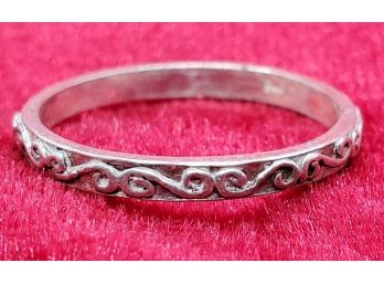 Size 7 1/2 Sterling Silver With A Wonderful Scroll Design