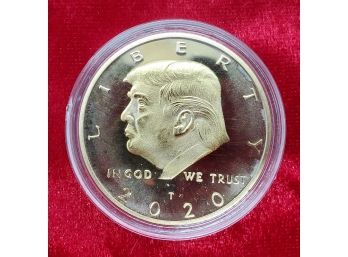 2020 Gold Tone Donald Trump Commemorative Coin.