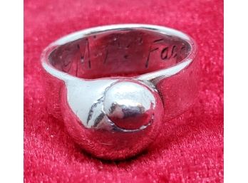 Size 5 Sterling Silver Solid Designer Ring ~ Marked With Designer Name ~ Weighing 5.42 Grams