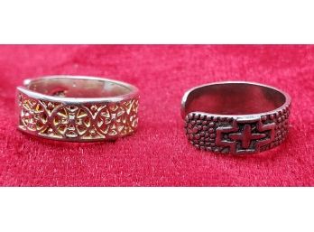 Lot Of (2) Sterling Silver Adjustable Toe Rings