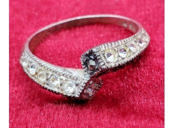 Size 8 1/2 Sterling Silver Ring With Marcasite And CZ's