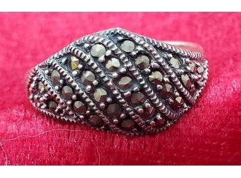 Size 7 Sterling Silver Ring With Marcasite In A Lovely Design