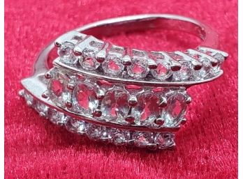 Size 8 Sterling Silver With Beautiful CZ's