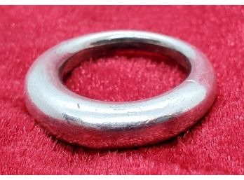 Size 3 1/2 Sterling Silver Unique Design With A Heavy Solid Band