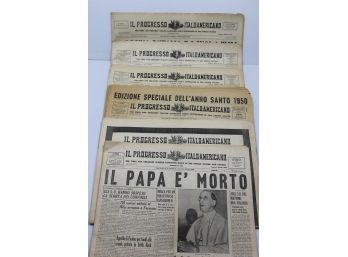 Vintage Lot Of Six IL Progresso Italo - Americano Newspapers 1945 & 1946 Era - Lot 2