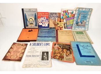 Assortment Of Antique & Vintage Sheet Music  & Song Books