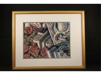 Nicely Framed And Matted Piece Of Abstract Art