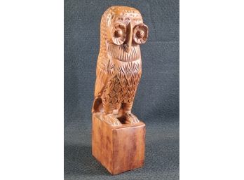 Vintage Mid Century Modern Carved Wood Owl Figurine