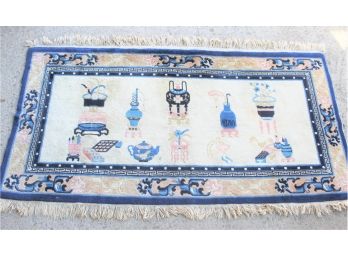 Whimsical Kitchen Area Rug With Side Fringes
