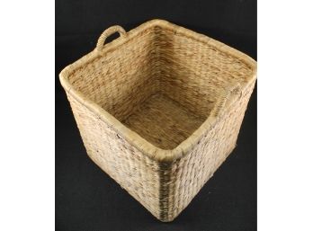 Large Woven Handled Blanket Basket