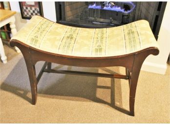 Upholstered Mahogany Curved Vanity Bench