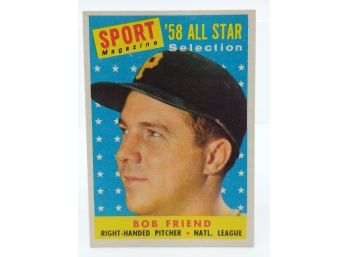 Bob Friend Vintage Baseball Collectible Card