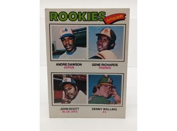 1977 Rookies Outfielders Andrew Dawson Gene Richards John Scott Denny Walling Vintage Collectible Card