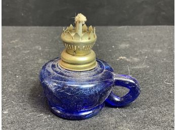Small Antique Glass Oil Lamp