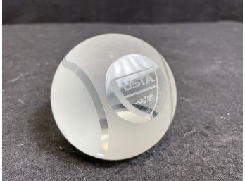 USTA US Tennis Association Glass Tennis Ball Paper Weight