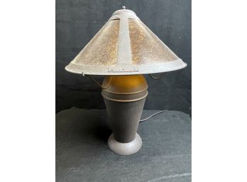 Vintage Metal Lamp Shade And Lamp