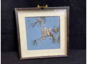 3d Shadow Box Art Of Owls In Frame