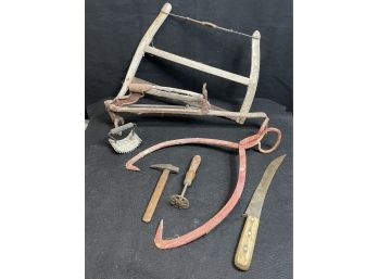 Antique Metal And Farm Tools Lot